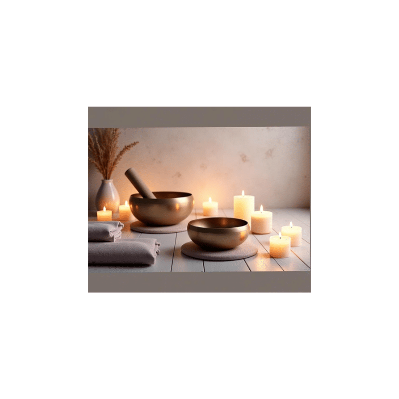 Untitled (800 x 800 px) - Staci Cahill Vibrational therapy tools set up for chakra clearing session